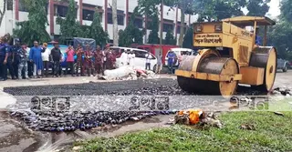 নওগাঁয় বিপুল মাদকদ্রব্য ধ্বংস